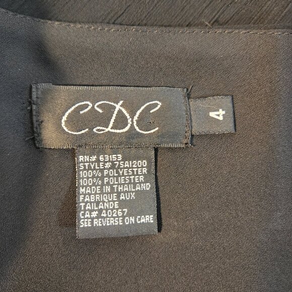 CDC Whimsigoth Y2K Black Mesh Sheer Red Lace Babydoll Asymmetrical Dress Size 4. - Picture 12 of 14